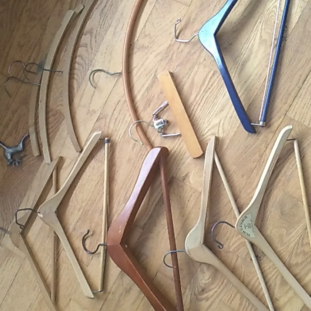 Vintage Heavy Wooden Suit Hangers